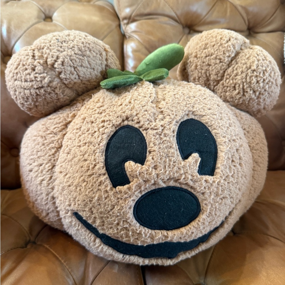 Magical Little Babes Cozy Tan Mickey Pumpkin Plush Pillow